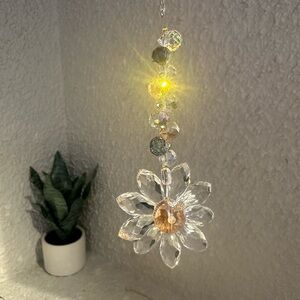 Clear Crystal Beaded Flower Sun Catcher